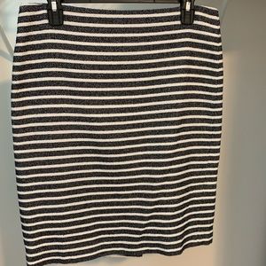 Denim and Cream colored pencil skirt